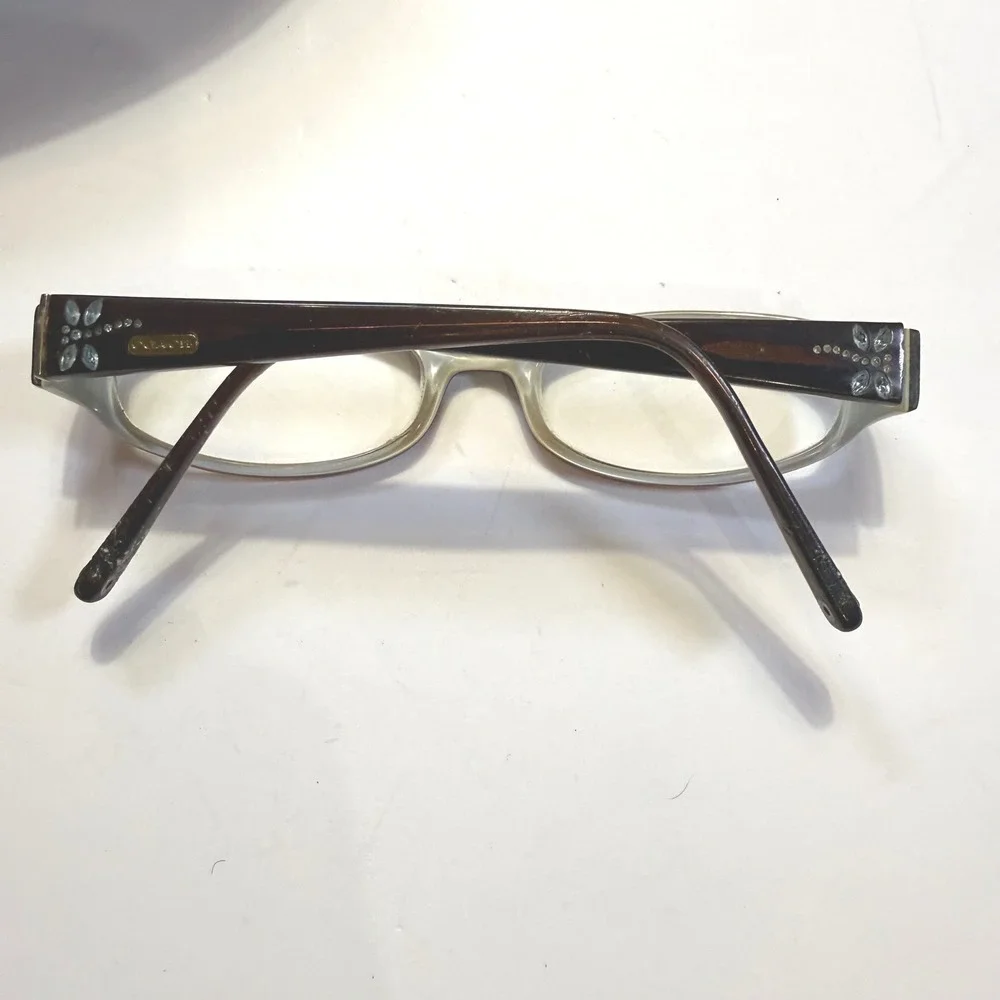Coach Brown Signature Monogram Oval Eyeglass Frames with Hard Case